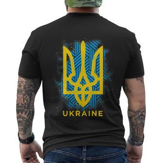 Ukraine Flag Symbol Tshirt Men's Crewneck Short Sleeve Back Print T-shirt - Monsterry