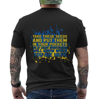 Ukraine Sunflower Seeds A Ukrainian Tshirt Men's Crewneck Short Sleeve Back Print T-shirt - Monsterry