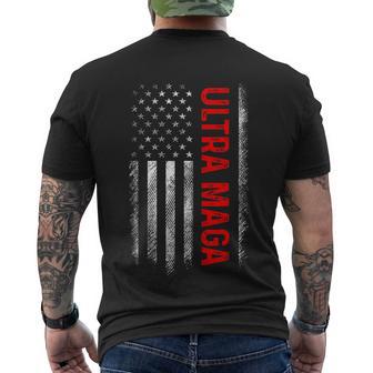 Ultra Maga American Flag Anti Joe Biden Tshirt Men's Crewneck Short Sleeve Back Print T-shirt - Monsterry