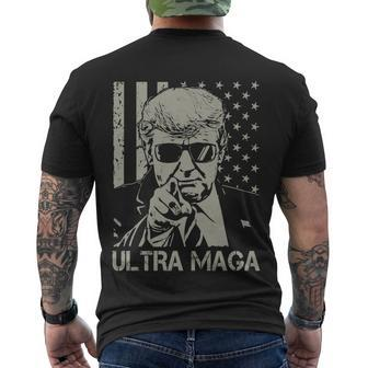 Ultra Maga Shirt Funny Anti Biden Us Flag Pro Trump Trendy Tshirt V2 Men's Crewneck Short Sleeve Back Print T-shirt - Monsterry