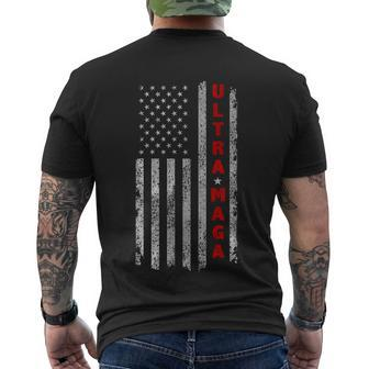 Ultra Maga Us Flag American Patriotic Trump Supporter Men's Crewneck Short Sleeve Back Print T-shirt - Monsterry DE