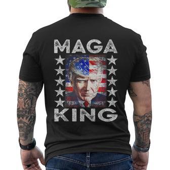 Ultra Mega King Trump Vintage American Us Flag Anti Biden V2 Men's Crewneck Short Sleeve Back Print T-shirt - Monsterry AU