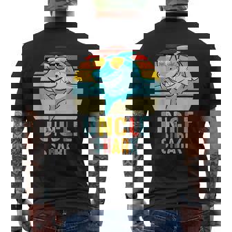 Uncle Shark Vintage Retro Shark Lover Fathers Day Men's T-shirt Back Print - Thegiftio
