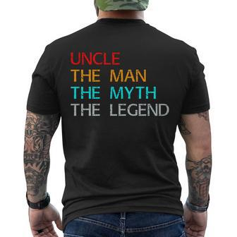 Uncle The Man The Myth The Legend Men's Crewneck Short Sleeve Back Print T-shirt - Monsterry