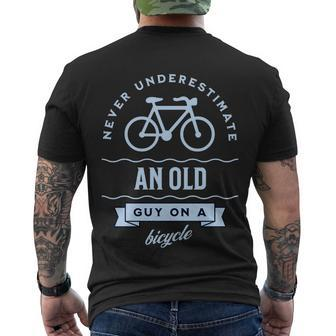 Never Underestimate An Old Guy On A Bicycle Men's T-shirt Back Print - Thegiftio UK