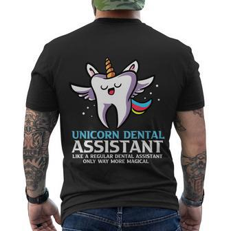 Unicorn Dental Assistant Dentist Teeth Dental Life Men's T-shirt Back Print - Thegiftio UK