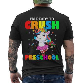 Unicorn Im Ready To Crush Preschool V2 Men's Crewneck Short Sleeve Back Print T-shirt - Monsterry