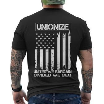 Unionize United We Bargain Divided We Beg Usa Union Pride Great Gift Men's Crewneck Short Sleeve Back Print T-shirt - Monsterry AU