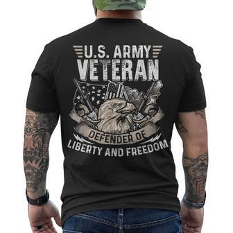 Us Army Veteran Defender Of Liberty 4Th Of July Day Men's T-shirt Back Print - Seseable