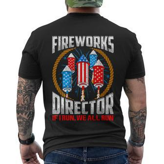 Us Flag Fireworks Director If I Run You Run Men's T-shirt Back Print - Thegiftio UK