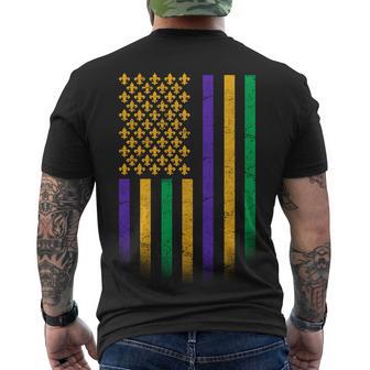 Us Mardi Gras Flag Celebration Tshirt V2 Men's Crewneck Short Sleeve Back Print T-shirt - Monsterry CA