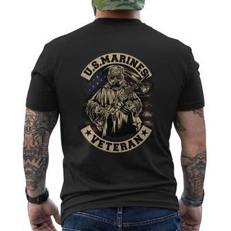 Us Marines Veteran Men's T-shirt Back Print - Thegiftio UK