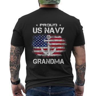 Us Navy Proud Grandma Proud Us Navy Grandma Veteran Day Men's Crewneck Short Sleeve Back Print T-shirt - Monsterry