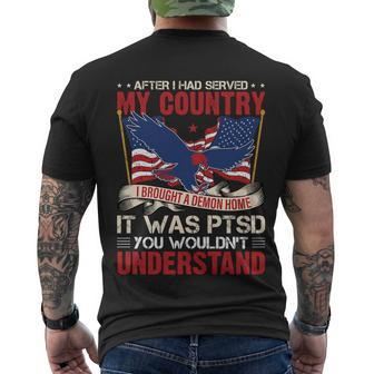 Us Veteran American Flag Eagle Men's T-shirt Back Print - Thegiftio UK