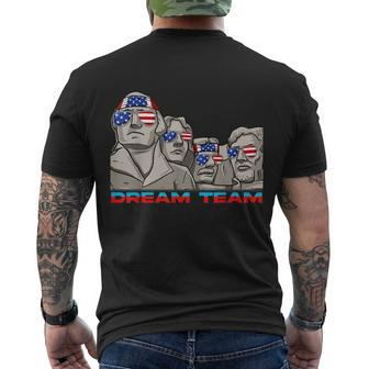 Usa Dream Team Presidents Mount Rushmore Funny 4Th Of July Men's Crewneck Short Sleeve Back Print T-shirt - Monsterry AU