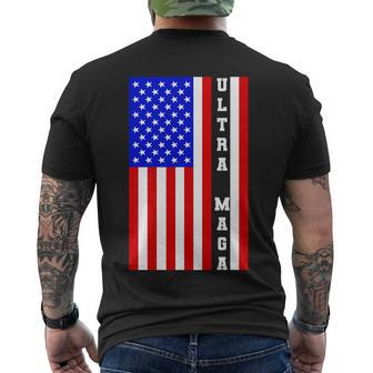 Usa Flag United States Of America Ultra Maga Trump Men's Crewneck Short Sleeve Back Print T-shirt - Monsterry