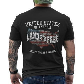 Usa Land Of The Free Unless Youre A Woman Men's Crewneck Short Sleeve Back Print T-shirt - Monsterry DE