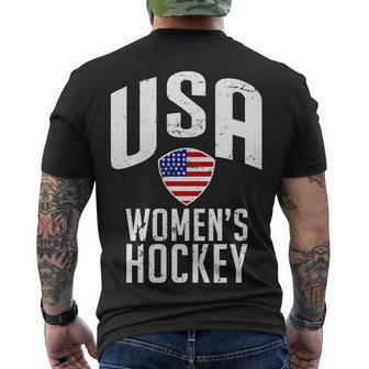 Usa Womens Hockey Winter Sports Games Men's Crewneck Short Sleeve Back Print T-shirt - Monsterry AU