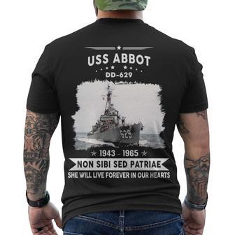 Uss Abbot Dd Men's Crewneck Short Sleeve Back Print T-shirt - Monsterry