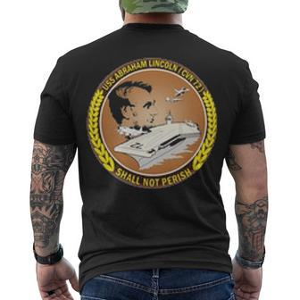 Uss Abraham Lincoln Cvn Men's Crewneck Short Sleeve Back Print T-shirt - Monsterry UK