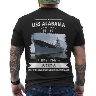 Uss Alabama Bb Men's Crewneck Short Sleeve Back Print T-shirt - Monsterry CA