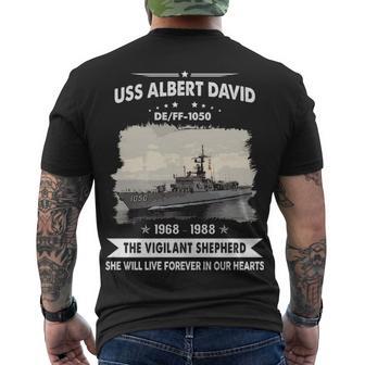 Uss Albert David Ff 1050 De Men's Crewneck Short Sleeve Back Print T-shirt - Monsterry DE