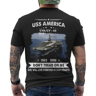 Uss America Cv 66 Cva 66 Front Men's Crewneck Short Sleeve Back Print T-shirt - Monsterry