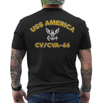 Uss America Cv 66 Cva V2 Men's Crewneck Short Sleeve Back Print T-shirt - Monsterry