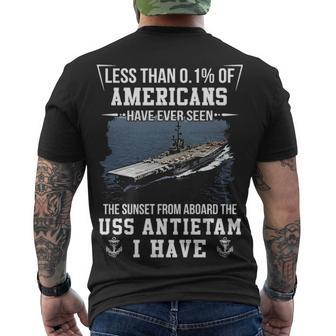 Uss Antietam Cva 36 Sunset Men's Crewneck Short Sleeve Back Print T-shirt - Monsterry