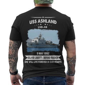 Uss Ashland Lsd V2 Men's Crewneck Short Sleeve Back Print T-shirt - Monsterry