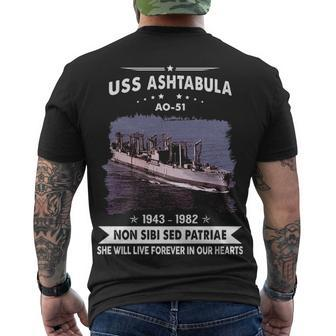 Uss Ashtabula Ao Men's Crewneck Short Sleeve Back Print T-shirt - Monsterry UK