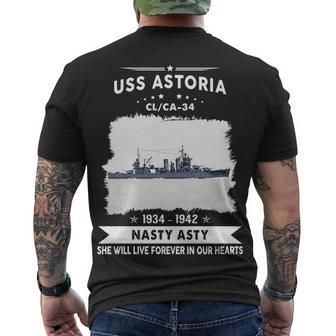 Uss Astoria Cl 34 Ca Men's Crewneck Short Sleeve Back Print T-shirt - Monsterry AU