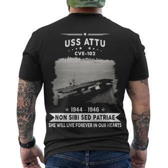 Uss Attu Cve Men's Crewneck Short Sleeve Back Print T-shirt - Monsterry CA
