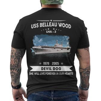 Uss Belleau Wood Lha V3 Men's Crewneck Short Sleeve Back Print T-shirt - Monsterry CA