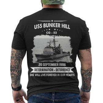 Uss Bunker Hill Cg V2 Men's Crewneck Short Sleeve Back Print T-shirt - Monsterry AU