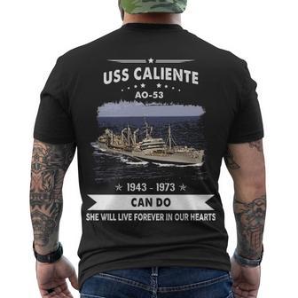 Uss Caliente Ao Men's Crewneck Short Sleeve Back Print T-shirt - Monsterry DE