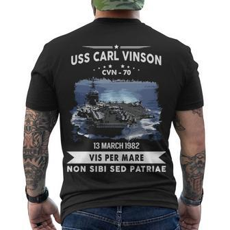 Uss Carl Vinson Cvn V2 Men's Crewneck Short Sleeve Back Print T-shirt - Monsterry