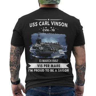 Uss Carl Vinson Cvn V3 Men's Crewneck Short Sleeve Back Print T-shirt - Monsterry