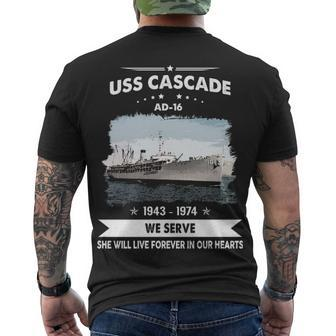 Uss Cascade Ad Men's Crewneck Short Sleeve Back Print T-shirt - Monsterry AU