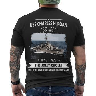 Uss Charles H Roan Uss Dd Men's Crewneck Short Sleeve Back Print T-shirt - Monsterry