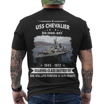 Uss Chevalier Dd 805 Dd Men's Crewneck Short Sleeve Back Print T-shirt - Monsterry CA