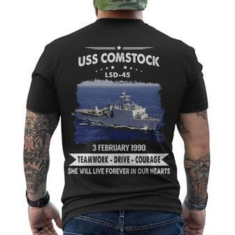 Uss Comstock Lsd V2 Men's Crewneck Short Sleeve Back Print T-shirt - Monsterry
