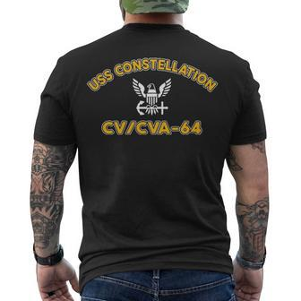 Uss Constellation Cv 64 Cva V2 Men's Crewneck Short Sleeve Back Print T-shirt - Monsterry