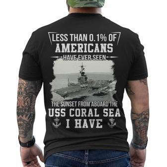 Uss Coral Sea Cv 43 Cva 43 Sunset Men's Crewneck Short Sleeve Back Print T-shirt - Monsterry DE