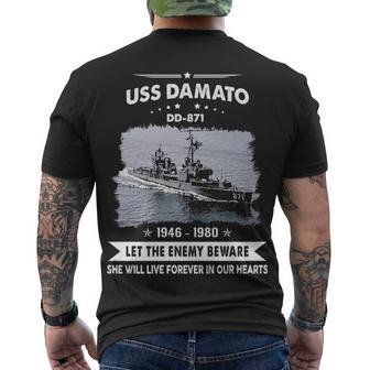 Uss Damato Dd Men's Crewneck Short Sleeve Back Print T-shirt - Monsterry UK