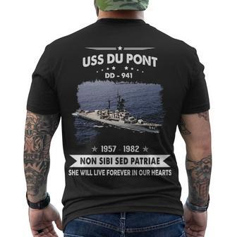 Uss Du Pont Dd 941 Uss Dupont Dd- Men's Crewneck Short Sleeve Back Print T-shirt - Monsterry DE
