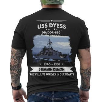 Uss Dyess Dd880 Dd V2 Men's Crewneck Short Sleeve Back Print T-shirt - Monsterry