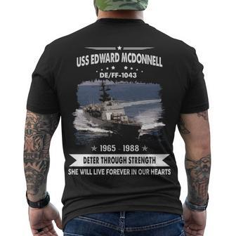Uss Edward Mcdonnell Ff 1043 De Men's Crewneck Short Sleeve Back Print T-shirt - Monsterry