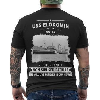 Uss Elokomin Ao Men's Crewneck Short Sleeve Back Print T-shirt - Monsterry