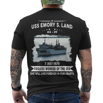 Uss Emory S Land As Men's Crewneck Short Sleeve Back Print T-shirt - Monsterry DE
